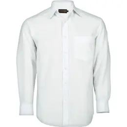 White Mens Basic Poly Cotton Lounge Long Sleeve
